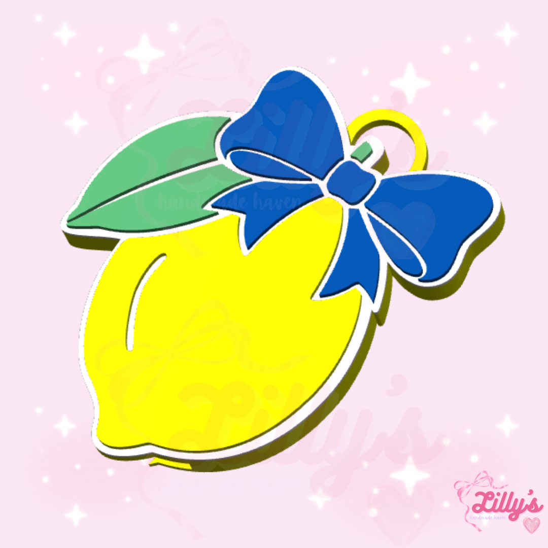 Lemon with Bow Can Opener Keychain