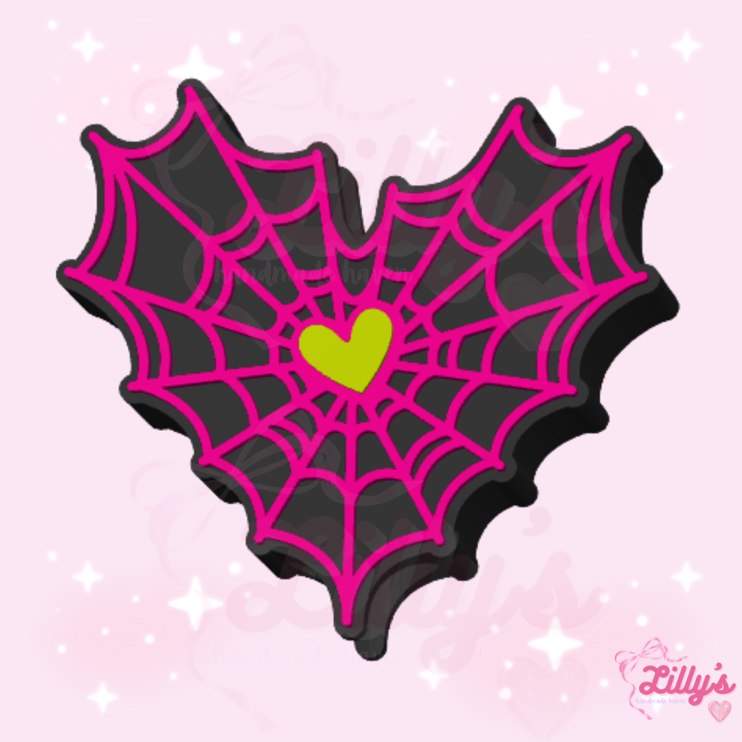 Spider Web Heart Straw Topper