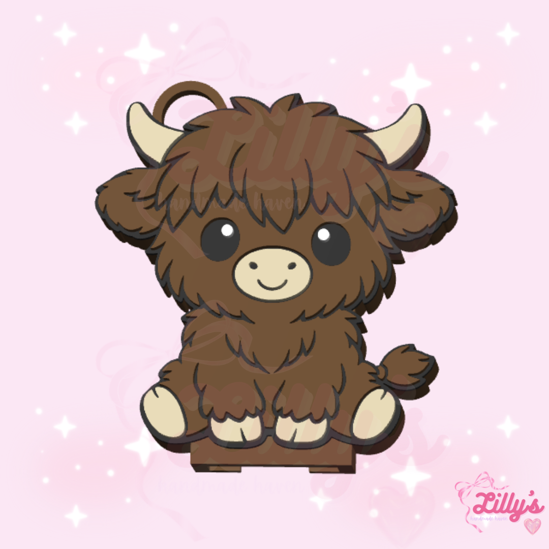 Baby Highland Cow Can Opener Keychain