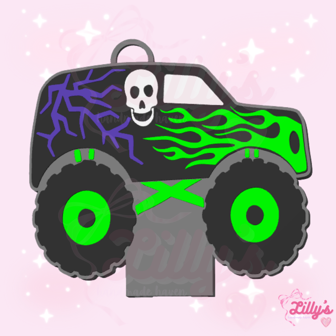 Boy Monster Truck Can Opener Keychain