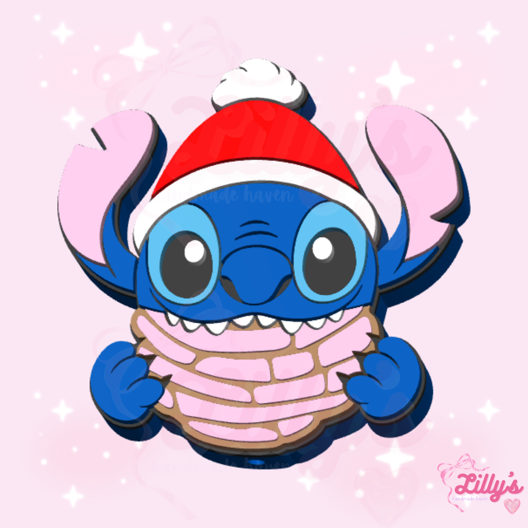 Christmas Blue Alien Concha Pen Topper
