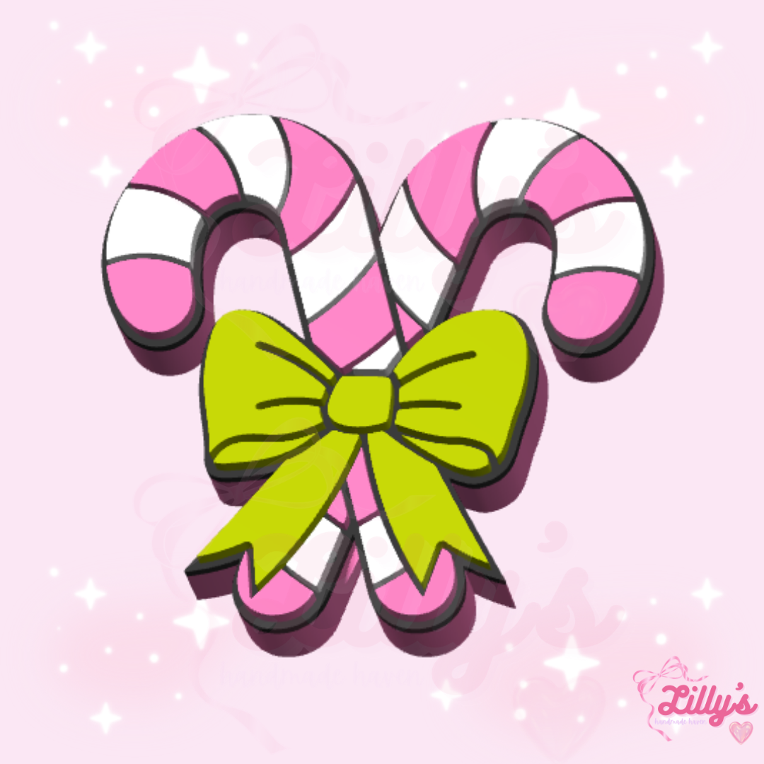 Candy Canes with Bow Pen Topper