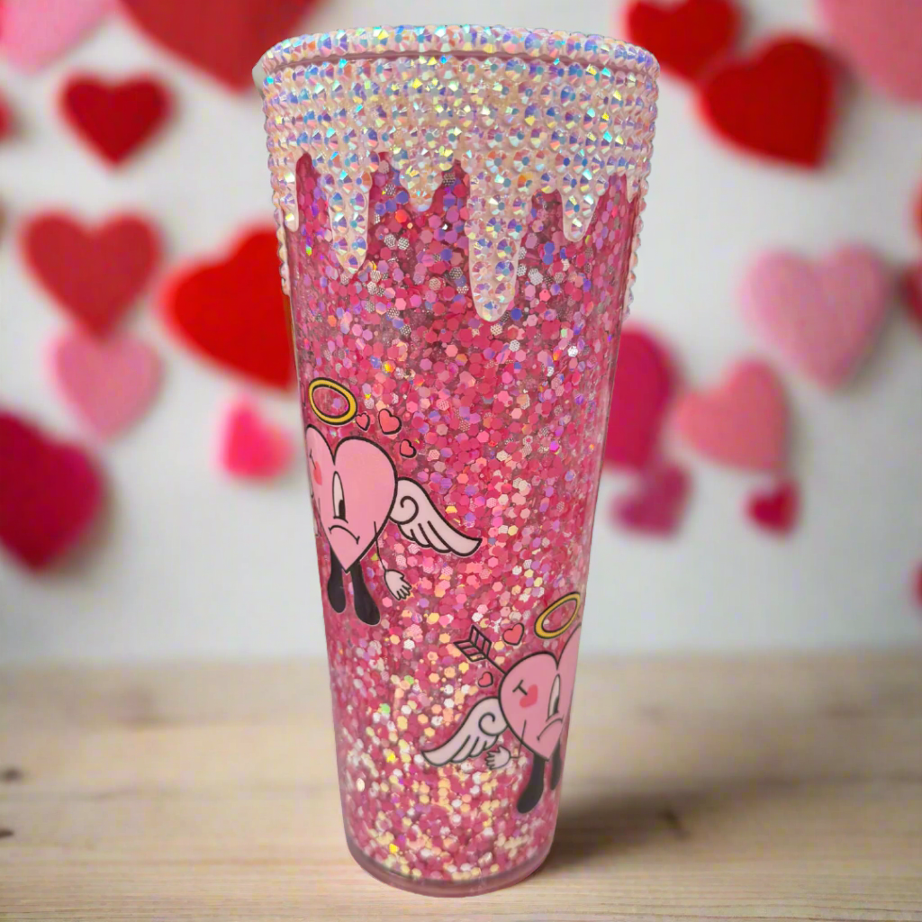 24 oz Snowglobe Tumbler Benito Valentine