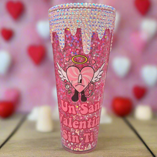 24 oz Snowglobe Tumbler Benito Valentine