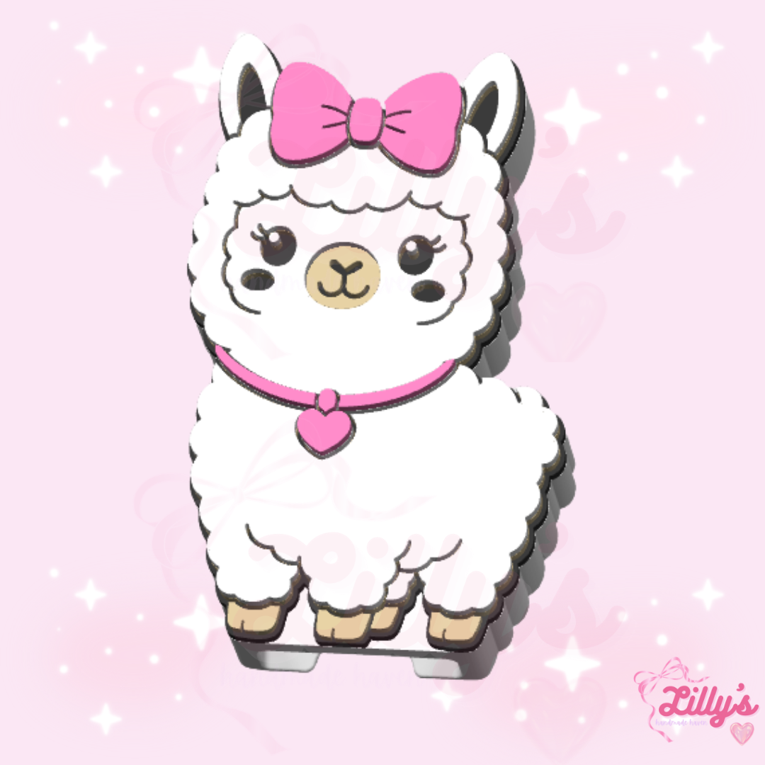Cute Llama with Bow Can Opener Keychain