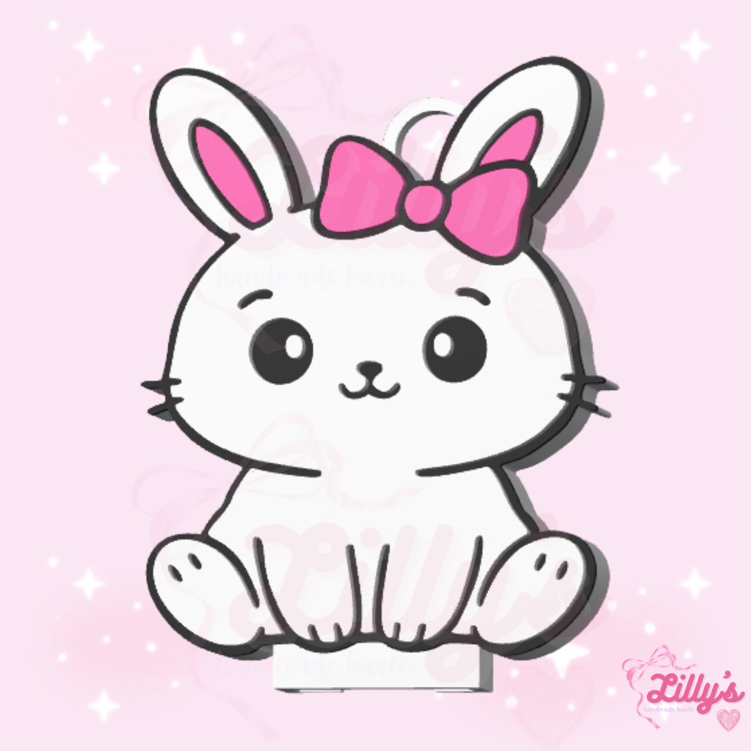 Bunny with Bow Can Opener Keychain