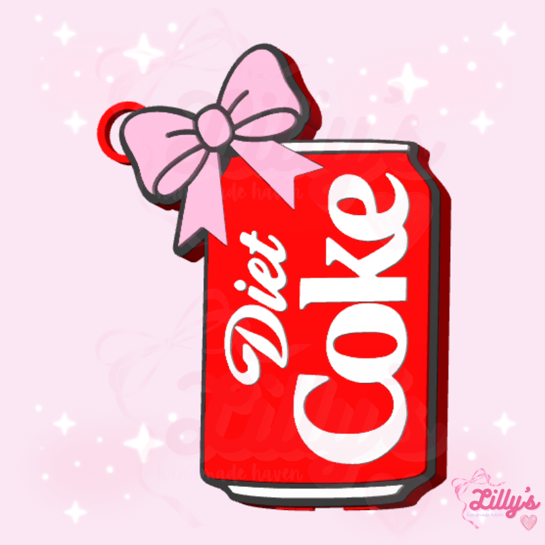 Diet Pop with Bow Can Opener Keychain