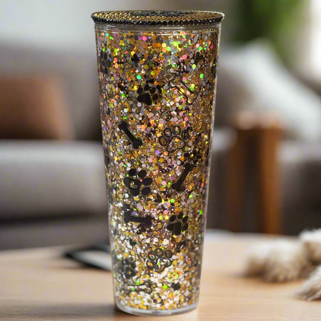 24 oz Dog Lover Snowglobe Tumbler – Pawsitively Adorable!