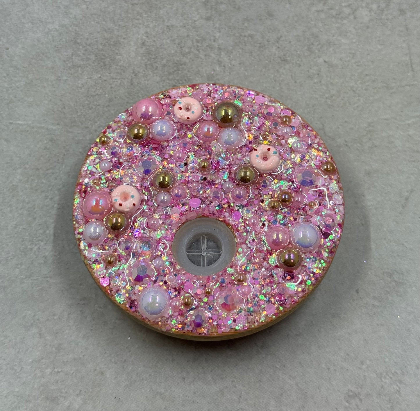 Donut Worry, Be Sparkly Glass Snow Globe Tumbler
