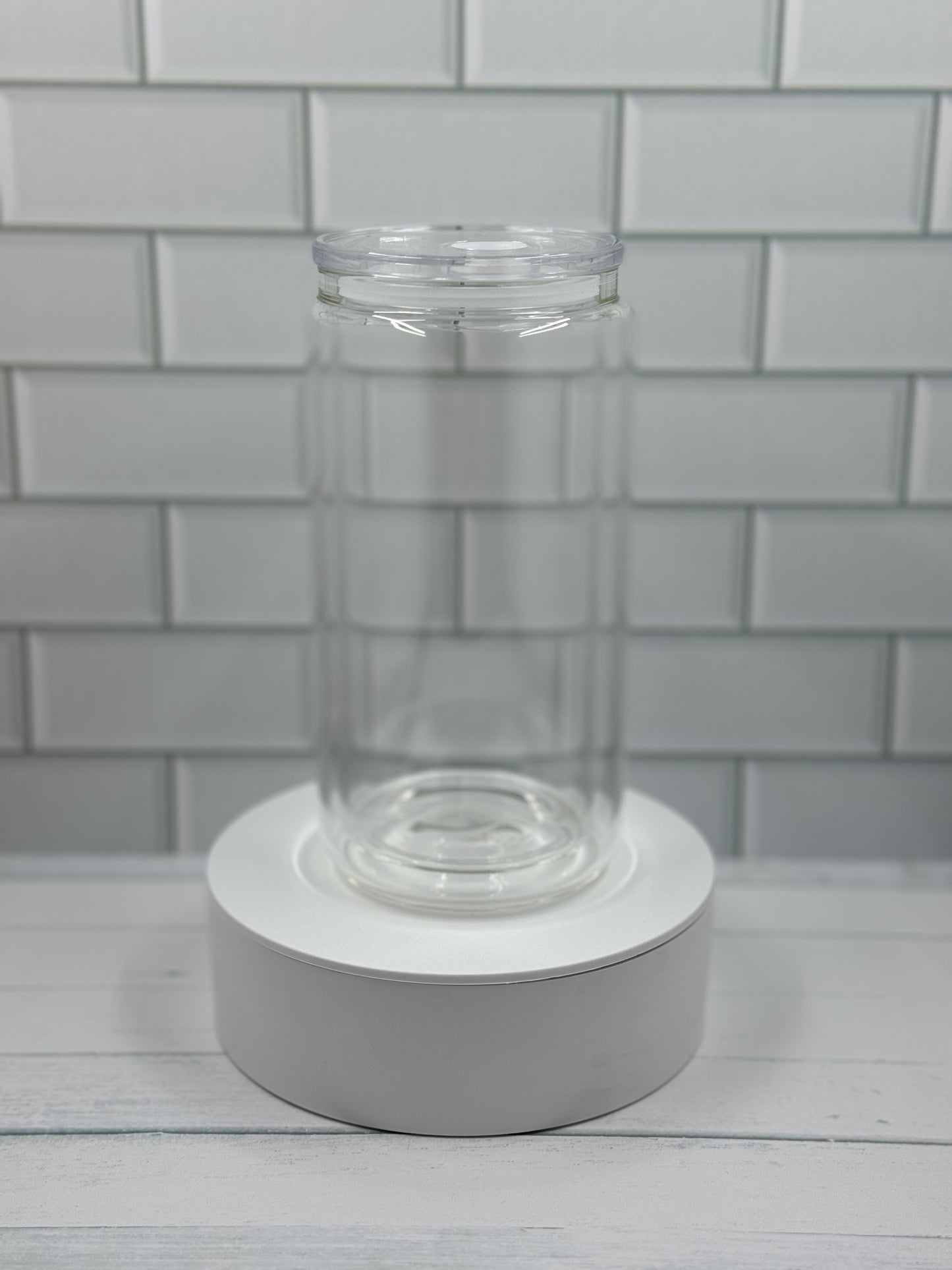 16oz Custom Glass Snow Globe Tumbler