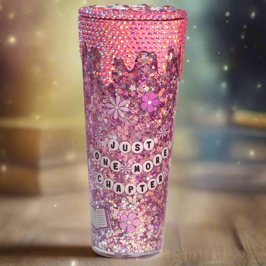 24 oz Book Lover Snowglobe Tumbler – One More Chapter!