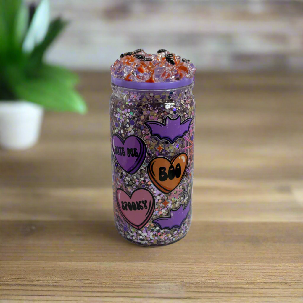 16 oz Acrylic Snow Globe – Spooky Sweethearts Edition