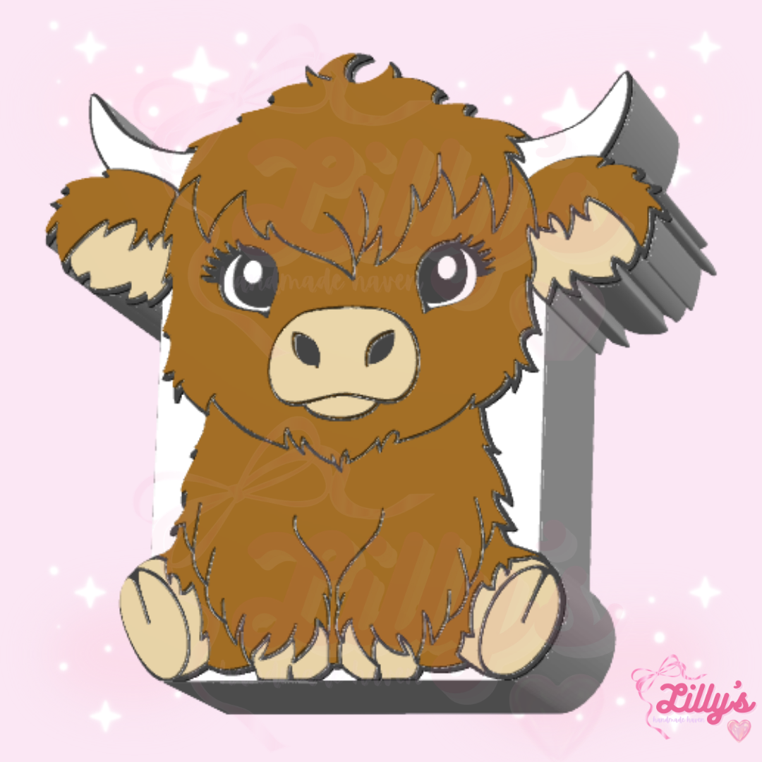 Highland Cow #3 Pen/Makeup Brush Holder