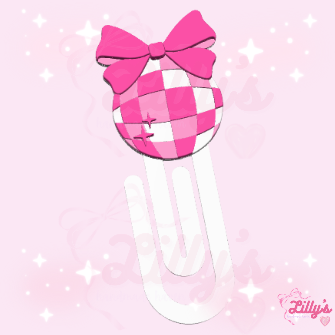 Disco Ball with Bow Jumbo Paper Clip
