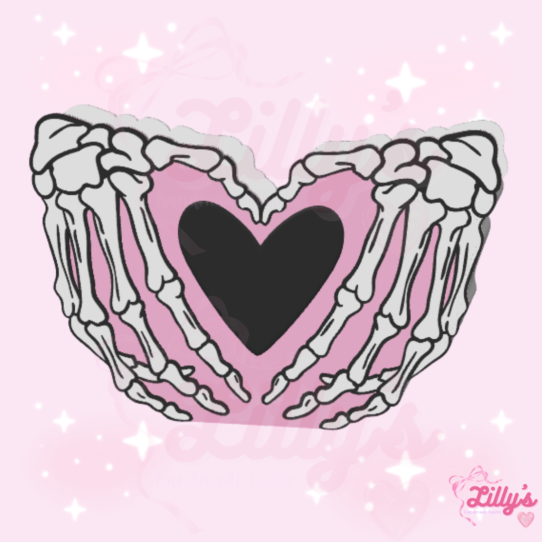 Skeleton Heart Hands Pen/Makeup Brush Holder