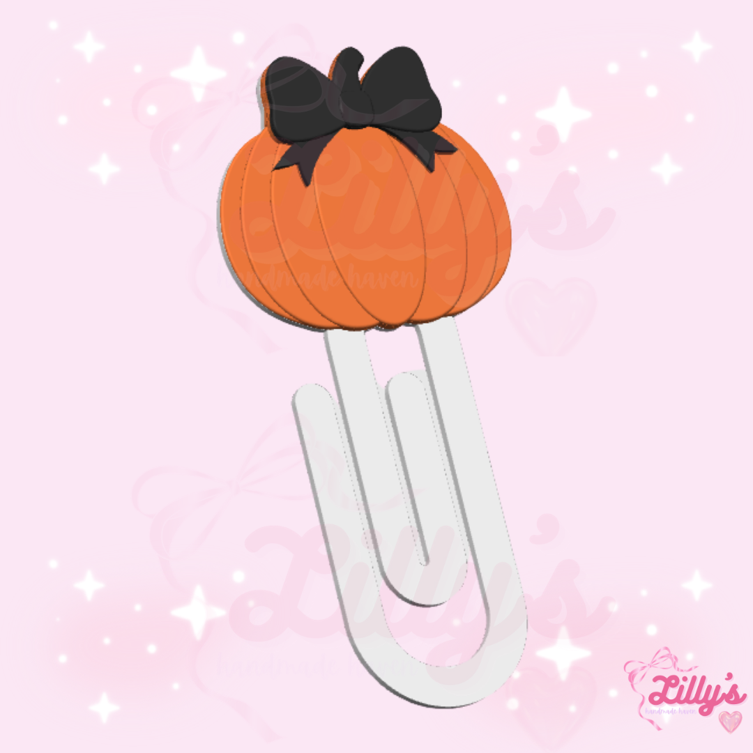 Pumpkin with Bow Jumbo Paper Clip