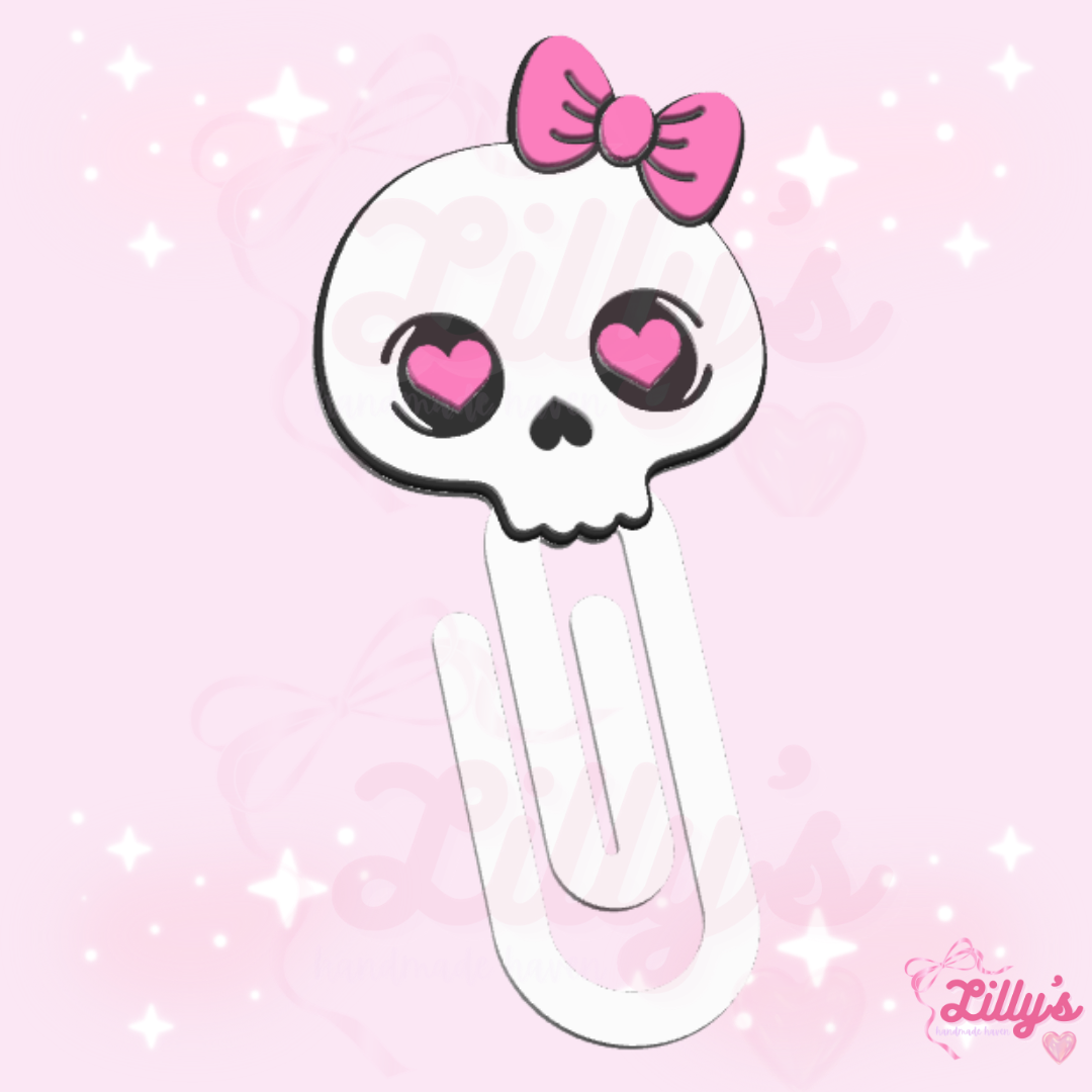 Skull with Bow Jumbo Paper Clip