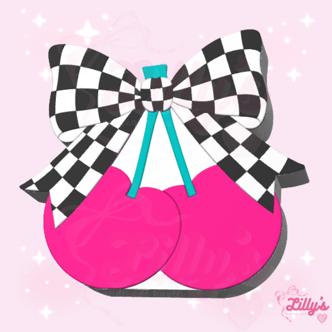 Checkered Cherries Pen/Makeup Brush Holder