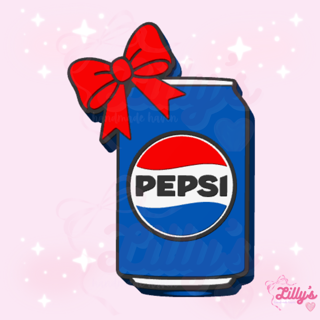 Blue Soda with Bow Straw Topper