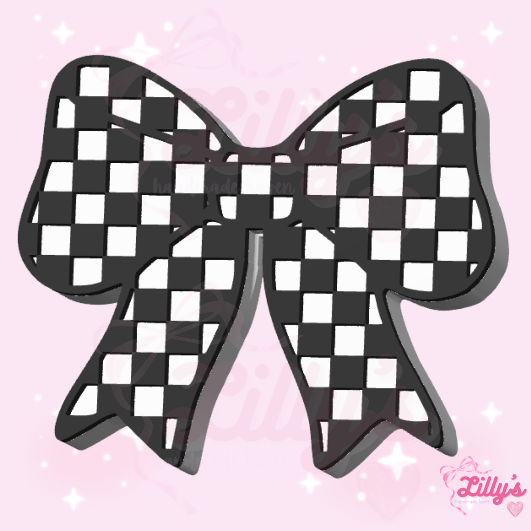 Checkered Bow #2 Pen Topper