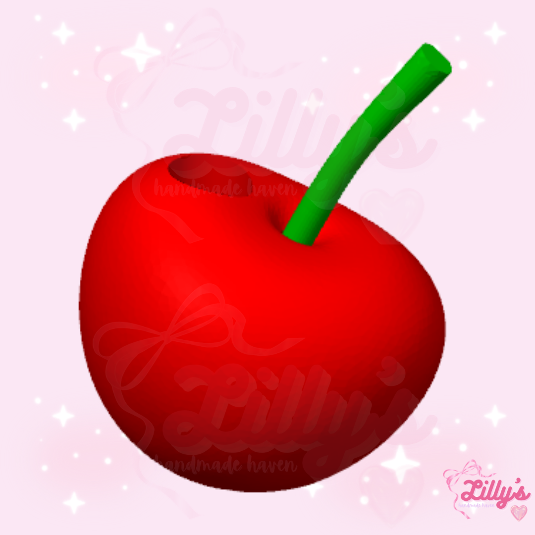 3D Cherry Straw Topper