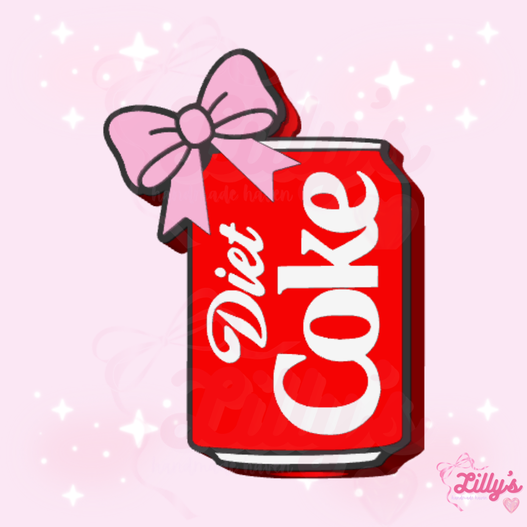 Red Diet Soda with Bow Straw Topper