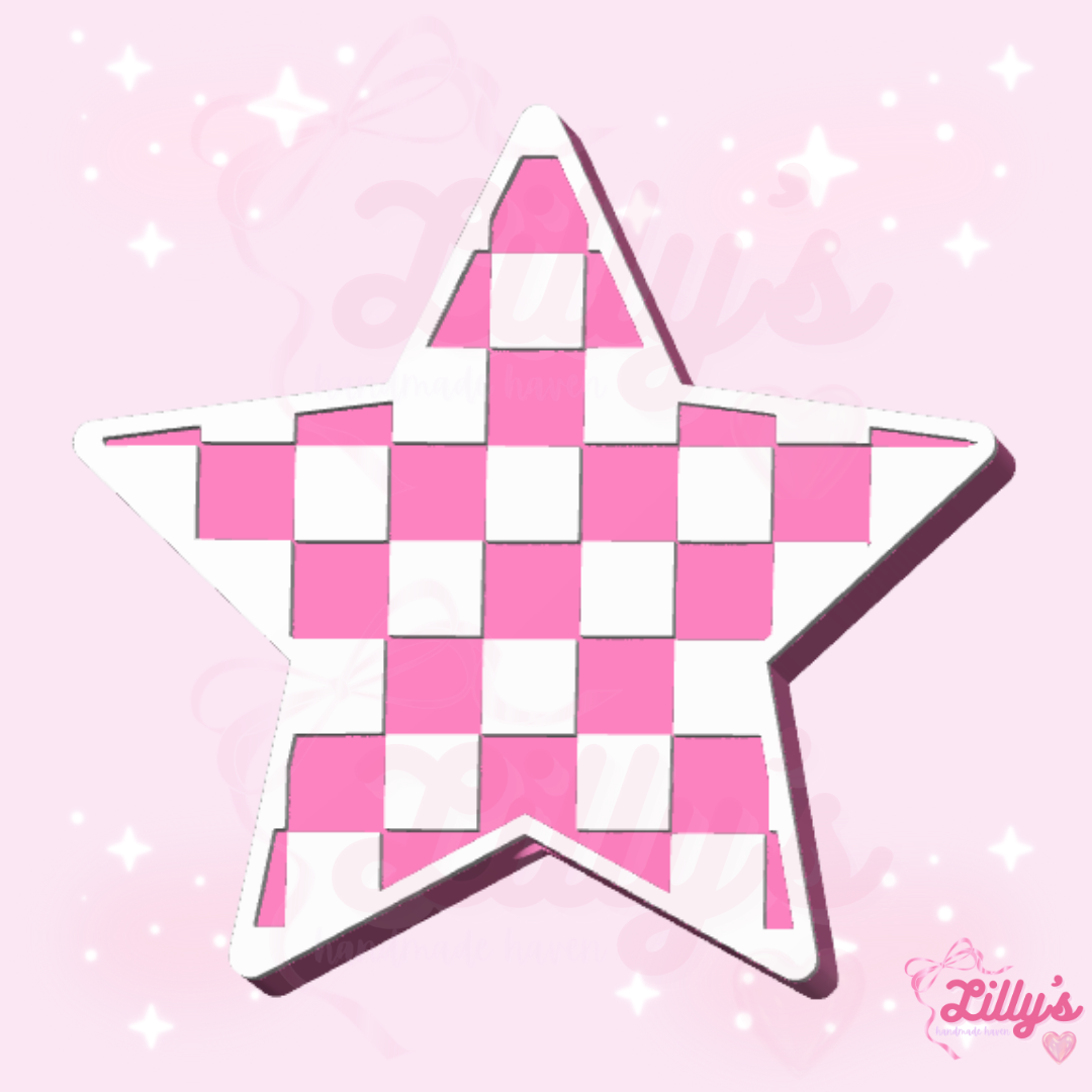 Checkered Star Pen Topper