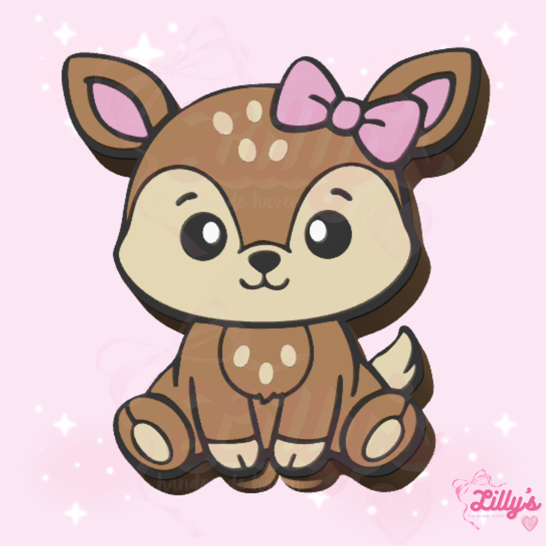 Deer with Bow Straw Topper