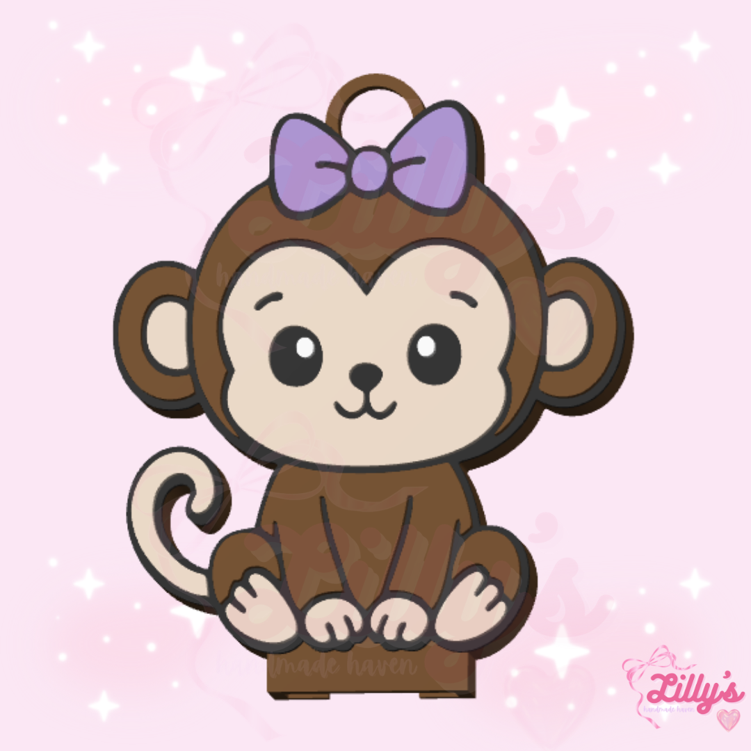 Monkey Girl Can Opener Keychain