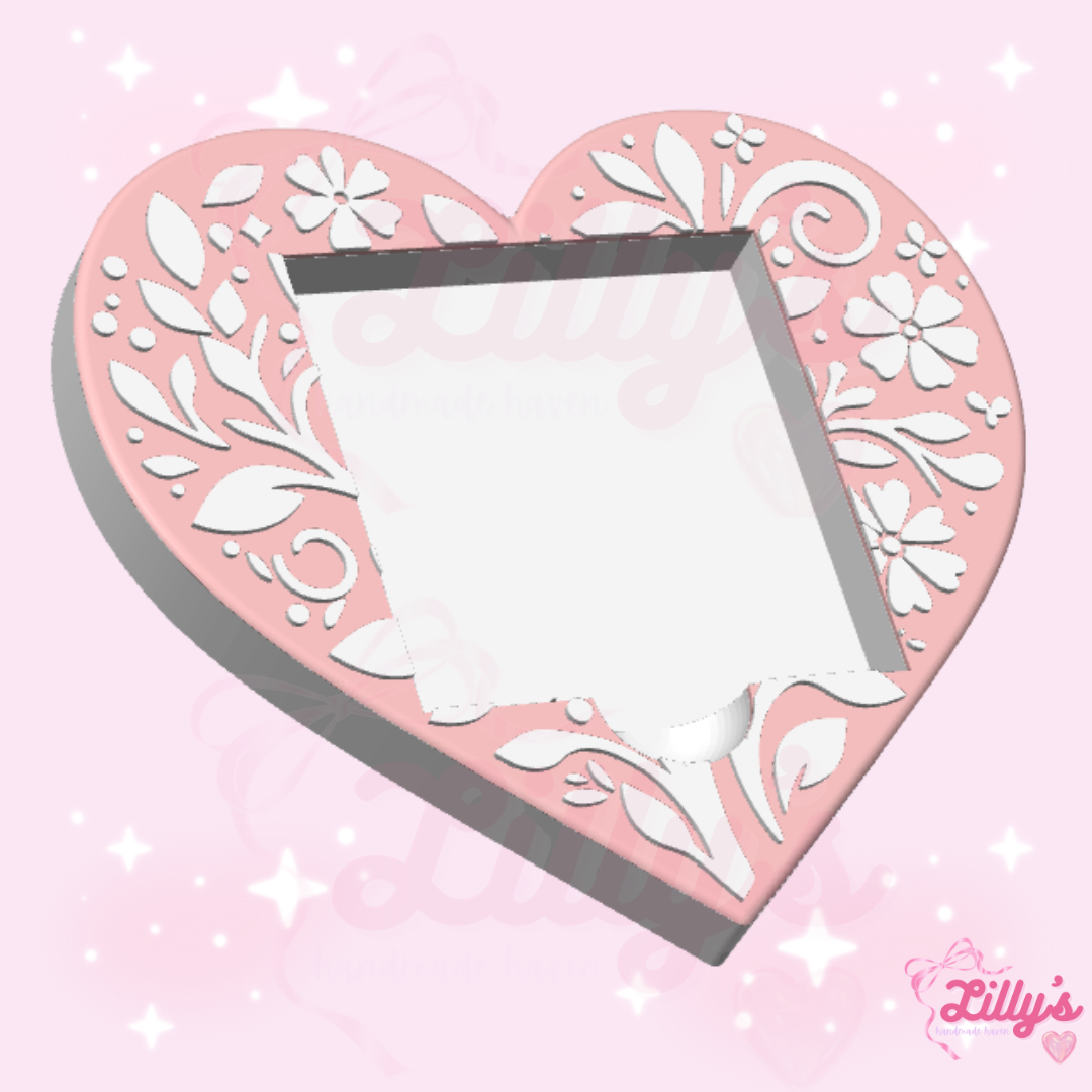 Heart Motif Sticky Note Holder