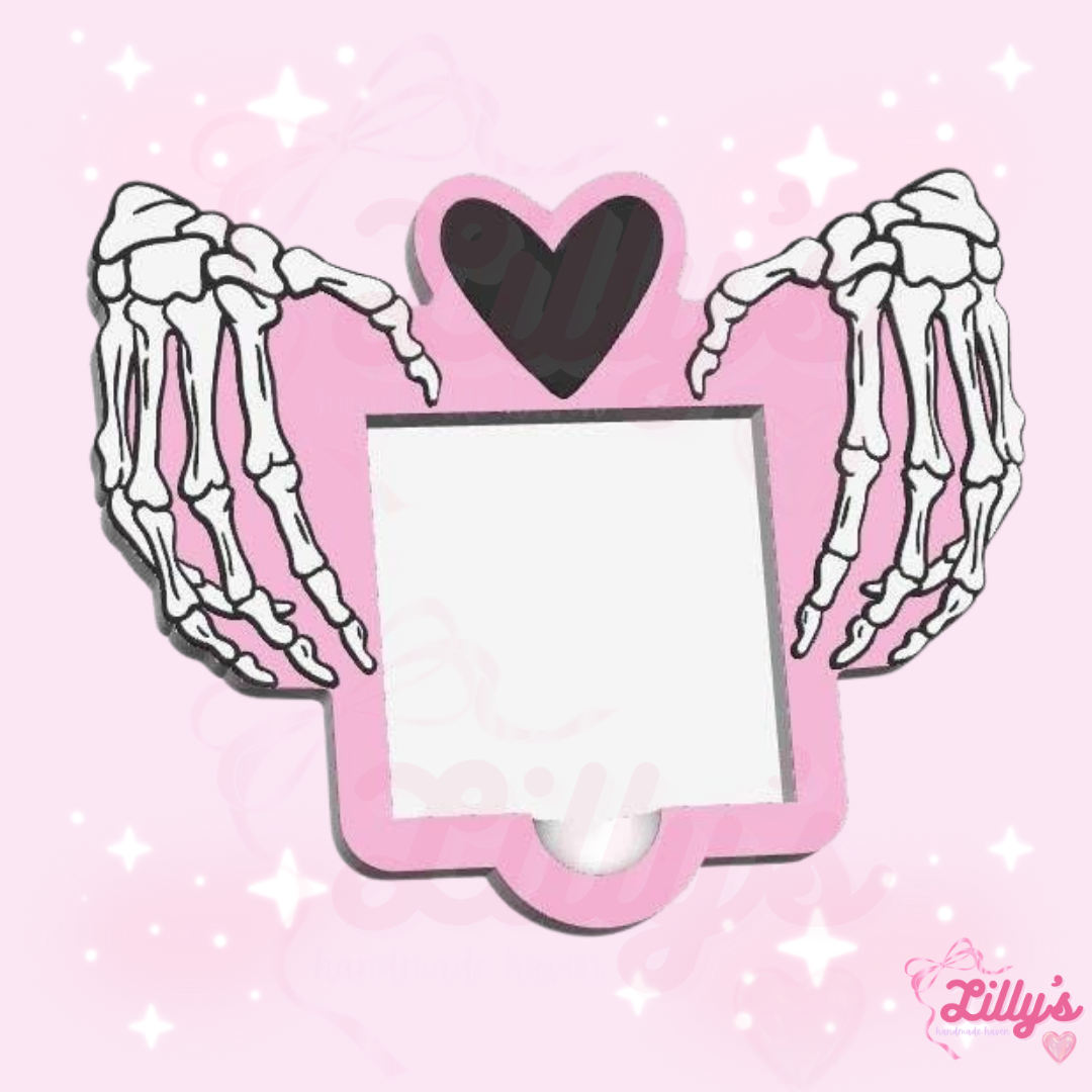Skeleton Heart Hands Sticky Note Holder