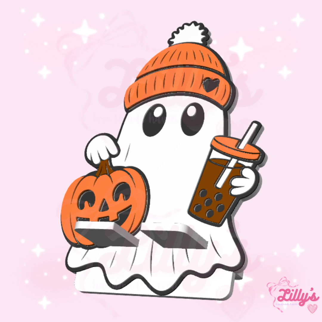Fall Ghost with Beanie Phone Holder