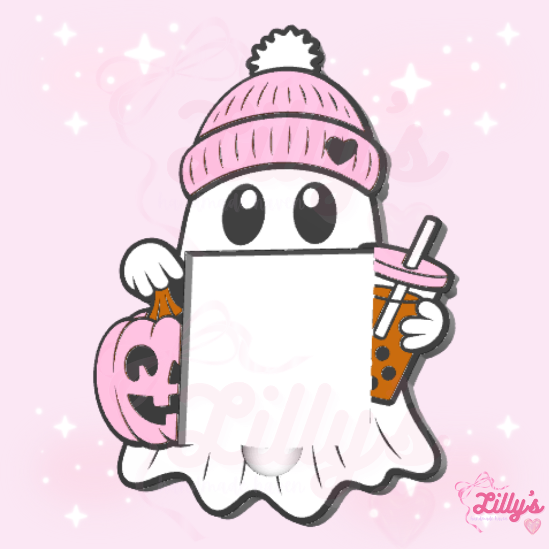 Halloween Ghost with Coffee Sticky Note Holder