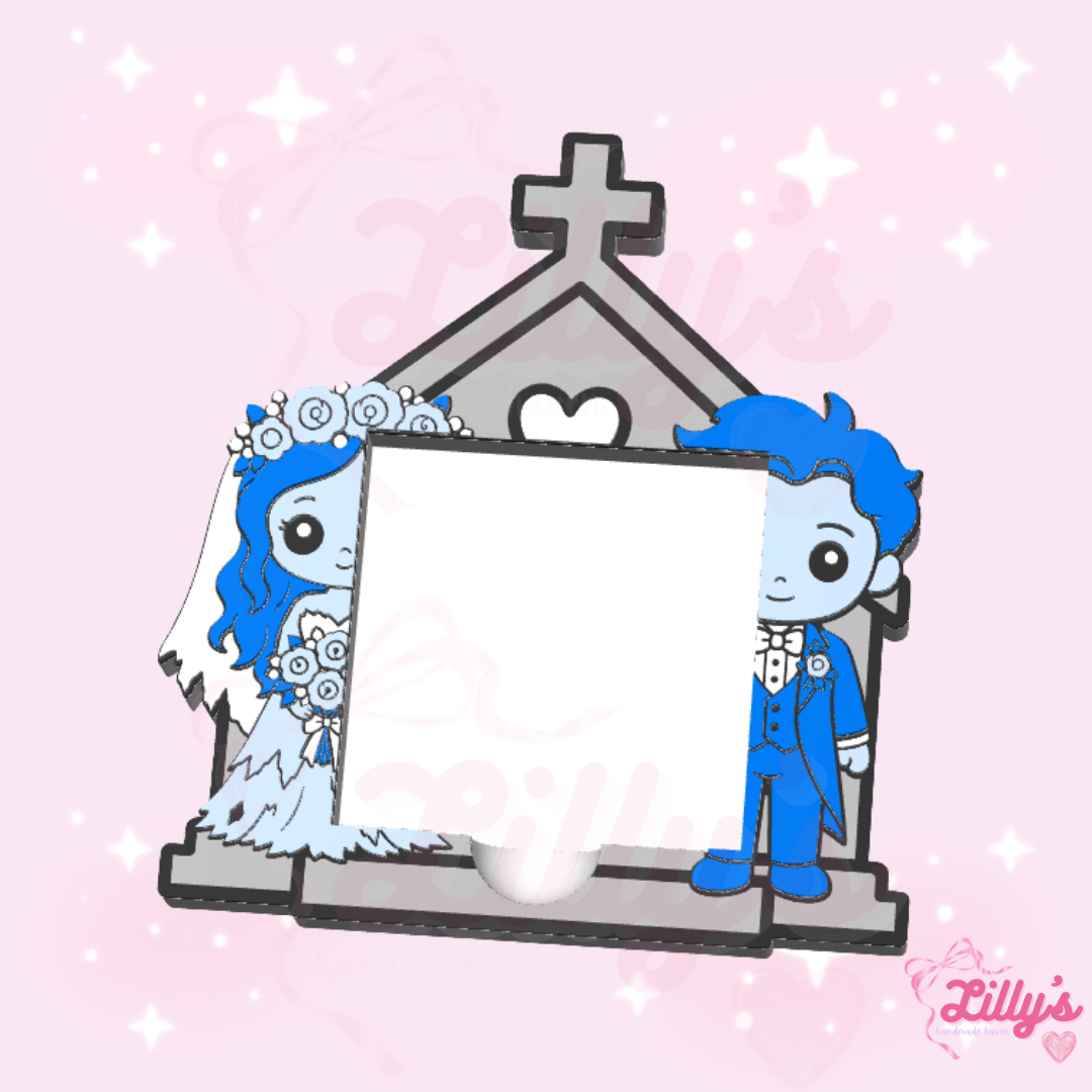 Spooky Bride and Groom Sticky Note Holder