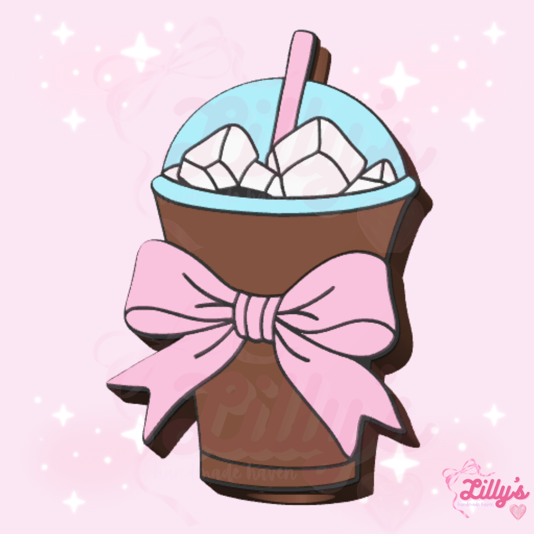 Coffee with Bow Straw Topper