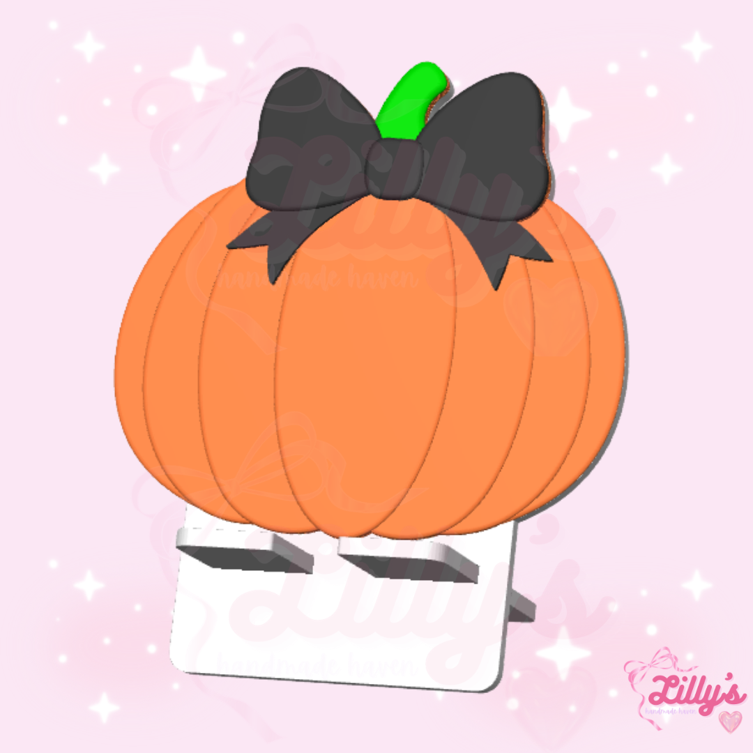 Pumpkin with Bow Phone Holder