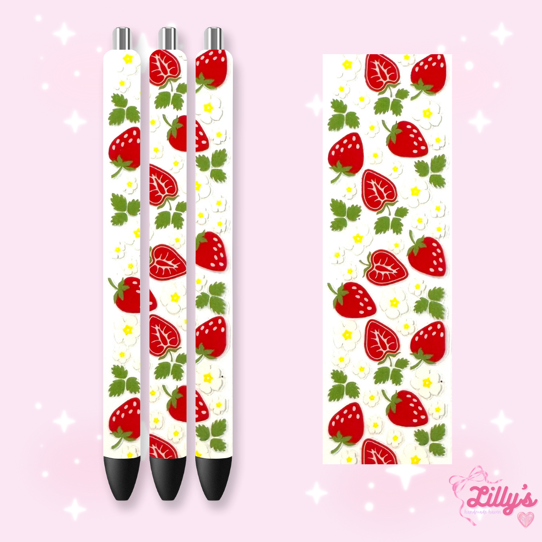 Fruit Custom Glitter Resin Pens β Choose Your Wrap & Glitter