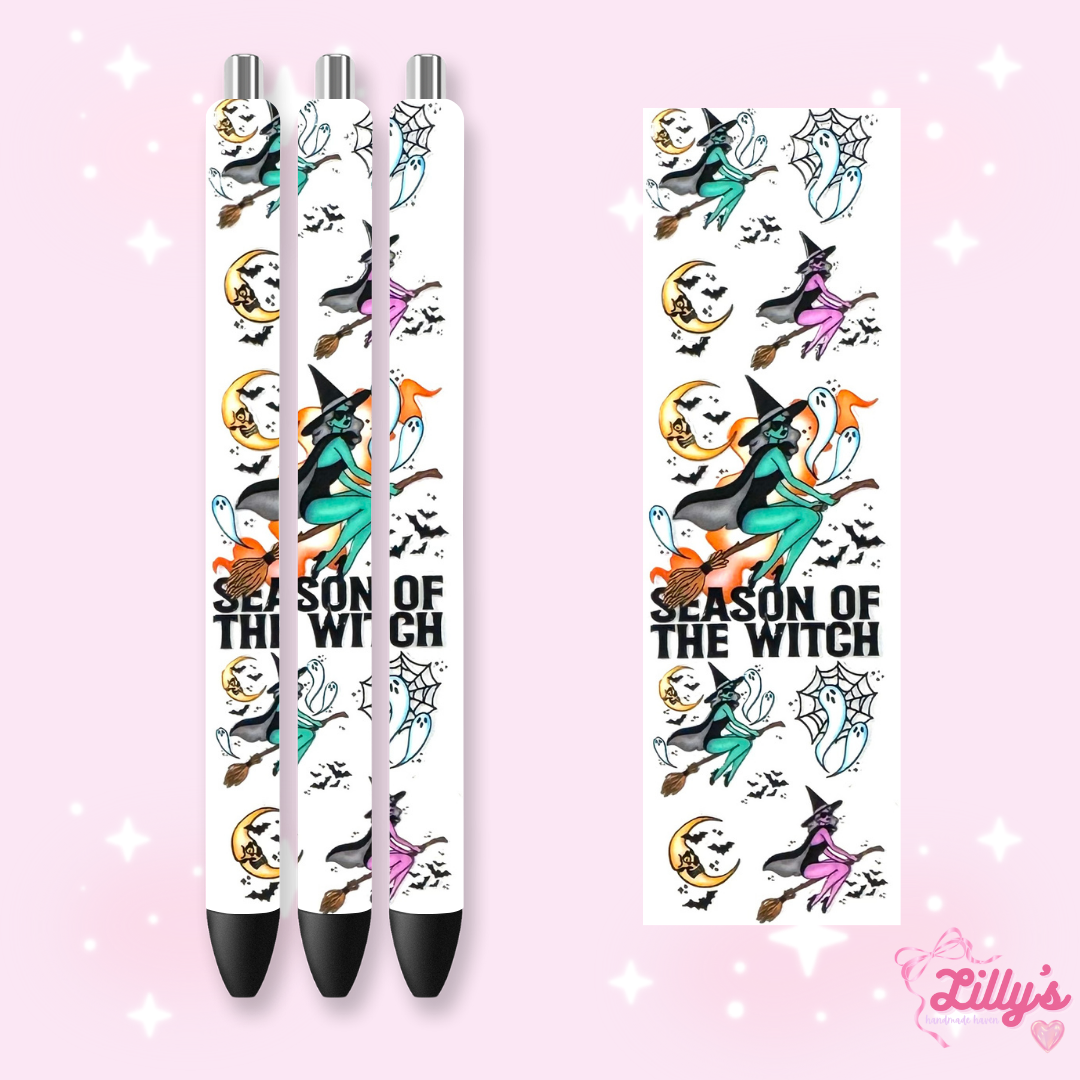 Horror & Spooky Custom Glitter Resin Pens β Choose Your Wrap & Glitter