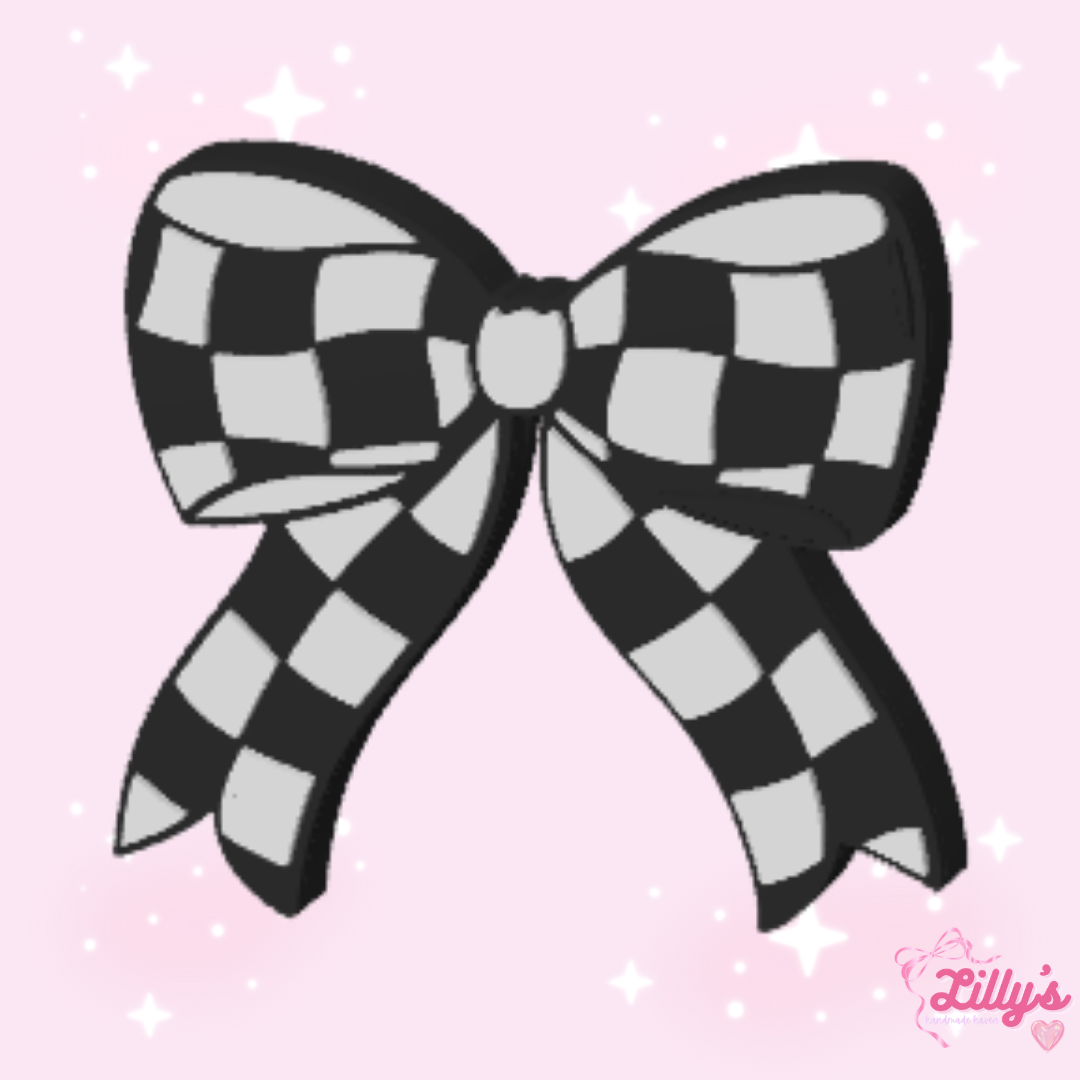 Checkered Bow #1 Pen Topper