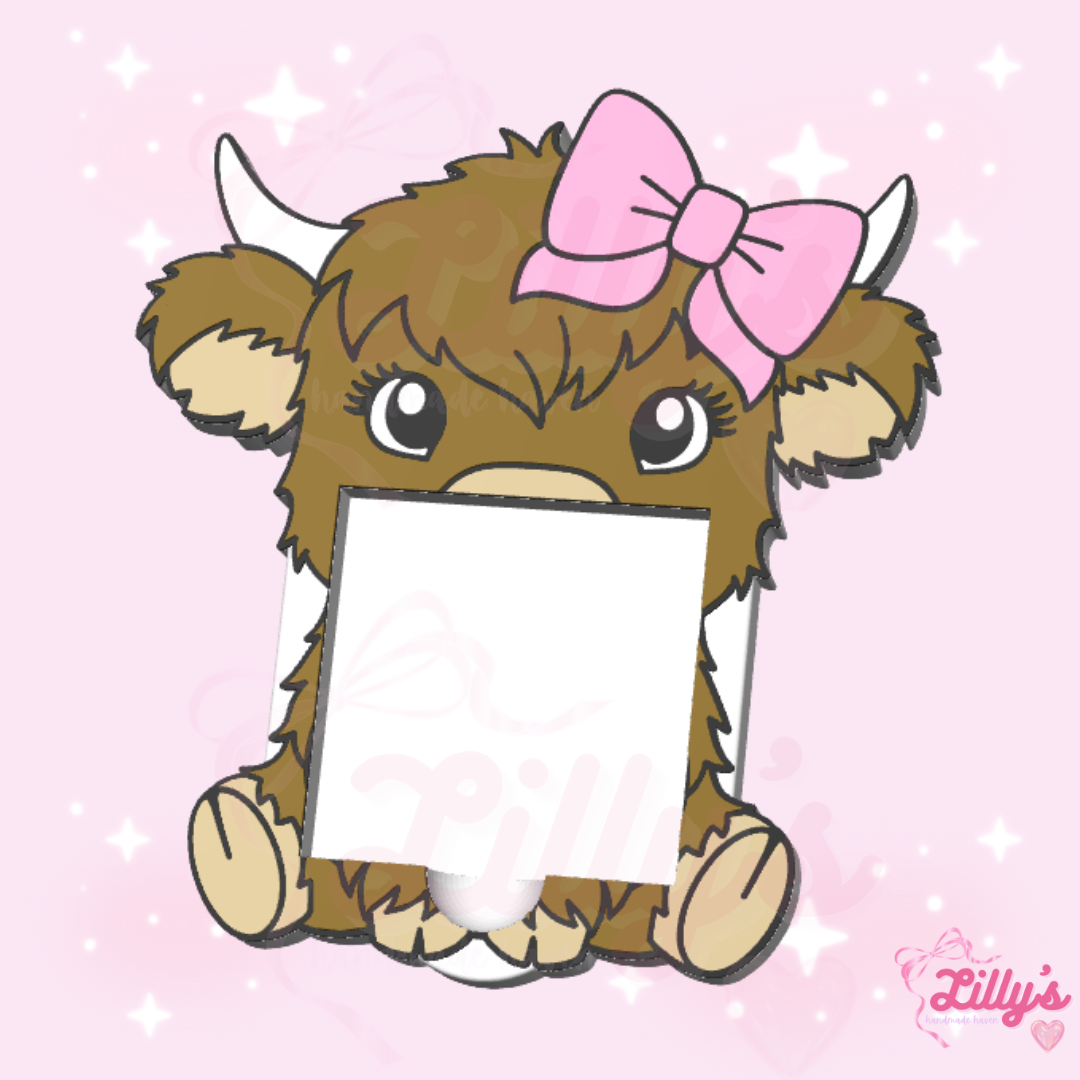 Highland Cow #6 Sticky Note Holder