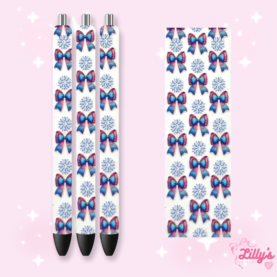 Girly, Bows, Mama & Dog Custom Glitter Resin Pens β Choose Your Wrap & Glitter