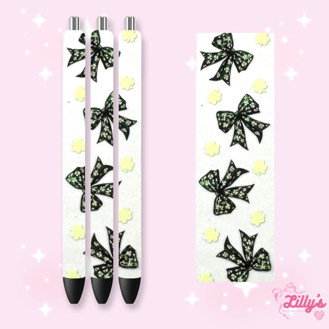 Girly, Bows, Mama & Dog Custom Glitter Resin Pens β Choose Your Wrap & Glitter
