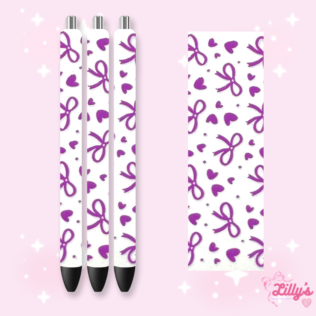 Girly, Bows, Mama & Dog Custom Glitter Resin Pens β Choose Your Wrap & Glitter