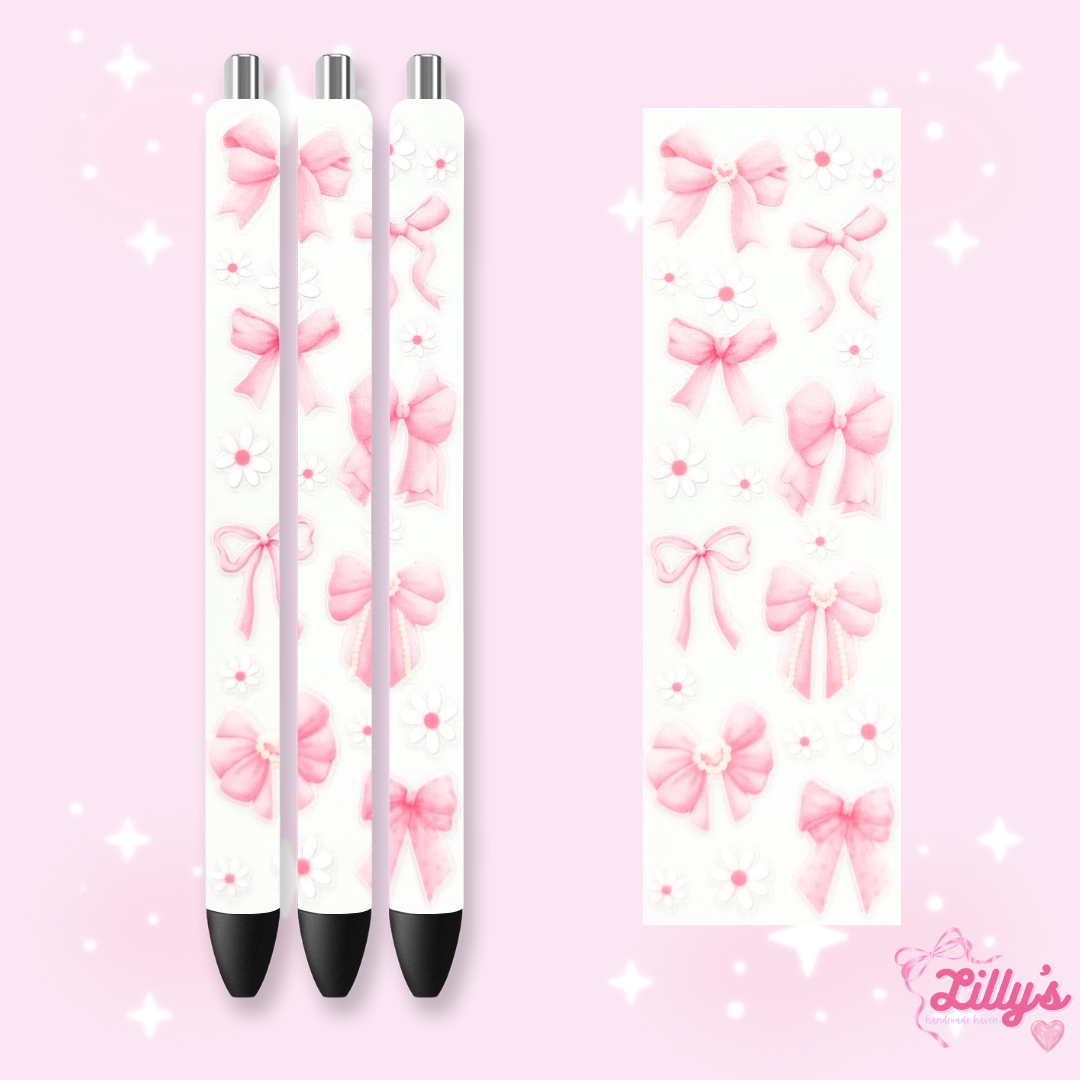 Girly, Bows, Mama & Dog Custom Glitter Resin Pens β Choose Your Wrap & Glitter