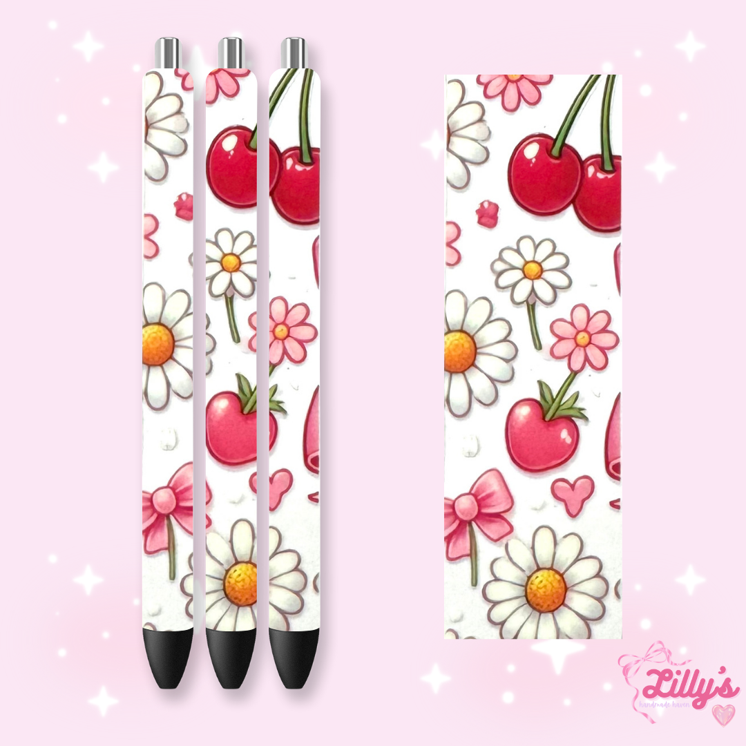 Fruit Custom Glitter Resin Pens β Choose Your Wrap & Glitter
