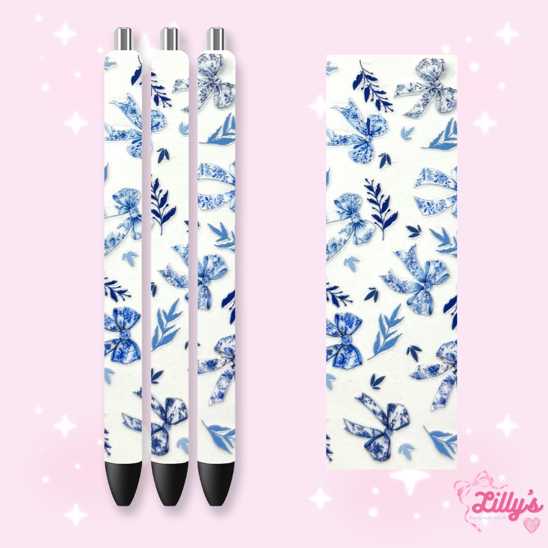 Girly, Bows, Mama & Dog Custom Glitter Resin Pens β Choose Your Wrap & Glitter
