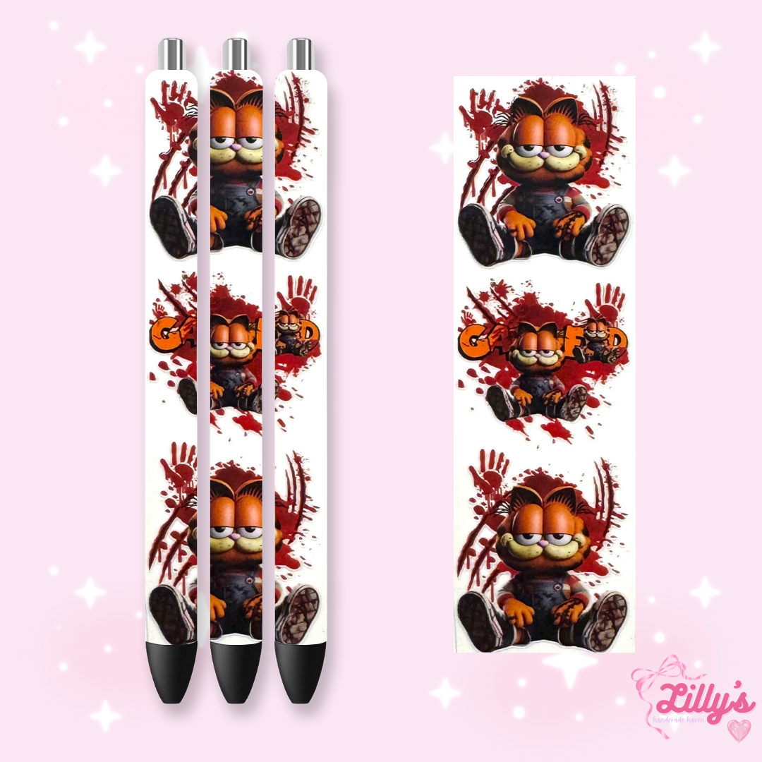 Horror & Spooky Custom Glitter Resin Pens β Choose Your Wrap & Glitter