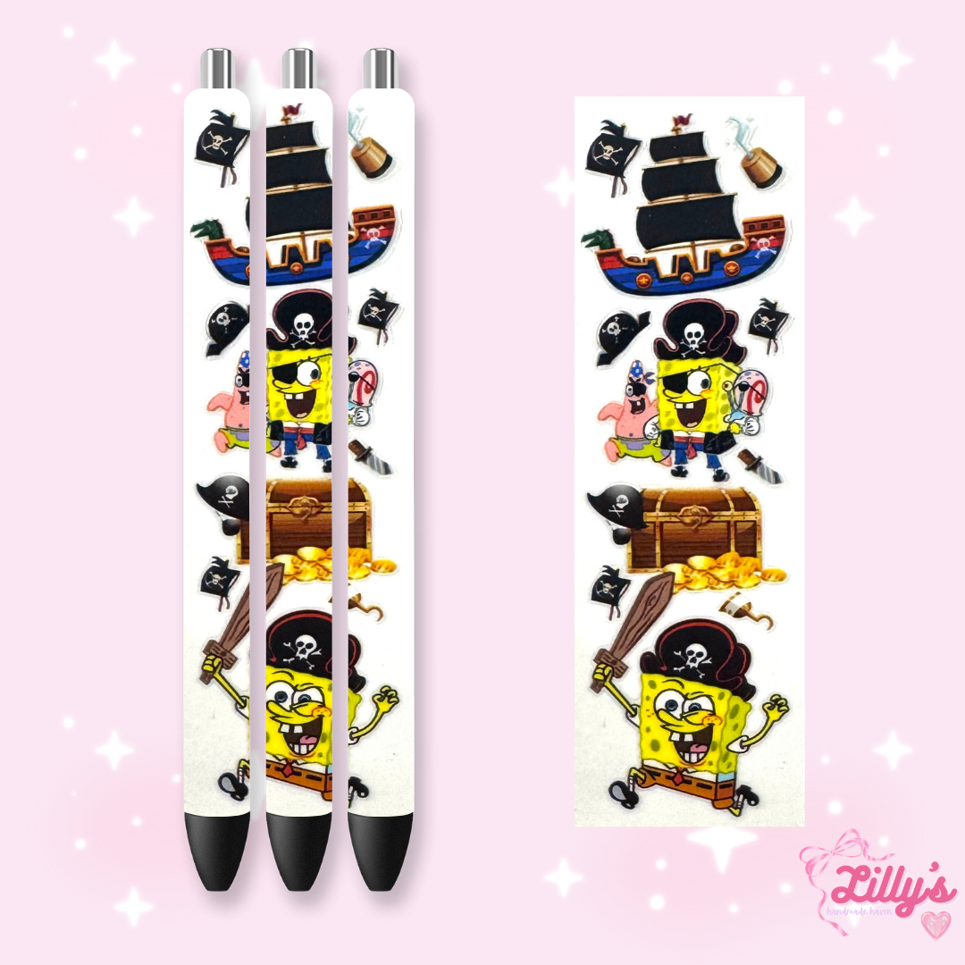 Cartoon & Movie Custom Glitter Resin Pens β Choose Your Wrap & Glitter