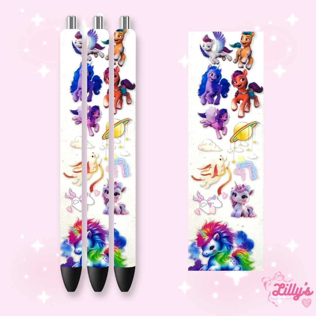 Cartoon & Movie Custom Glitter Resin Pens β Choose Your Wrap & Glitter