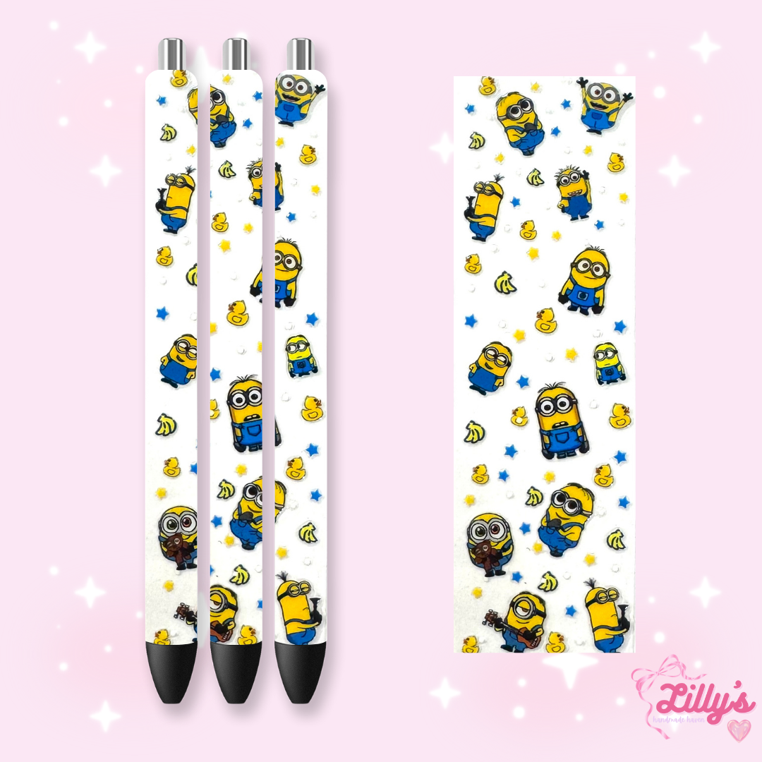 Cartoon & Movie Custom Glitter Resin Pens β Choose Your Wrap & Glitter